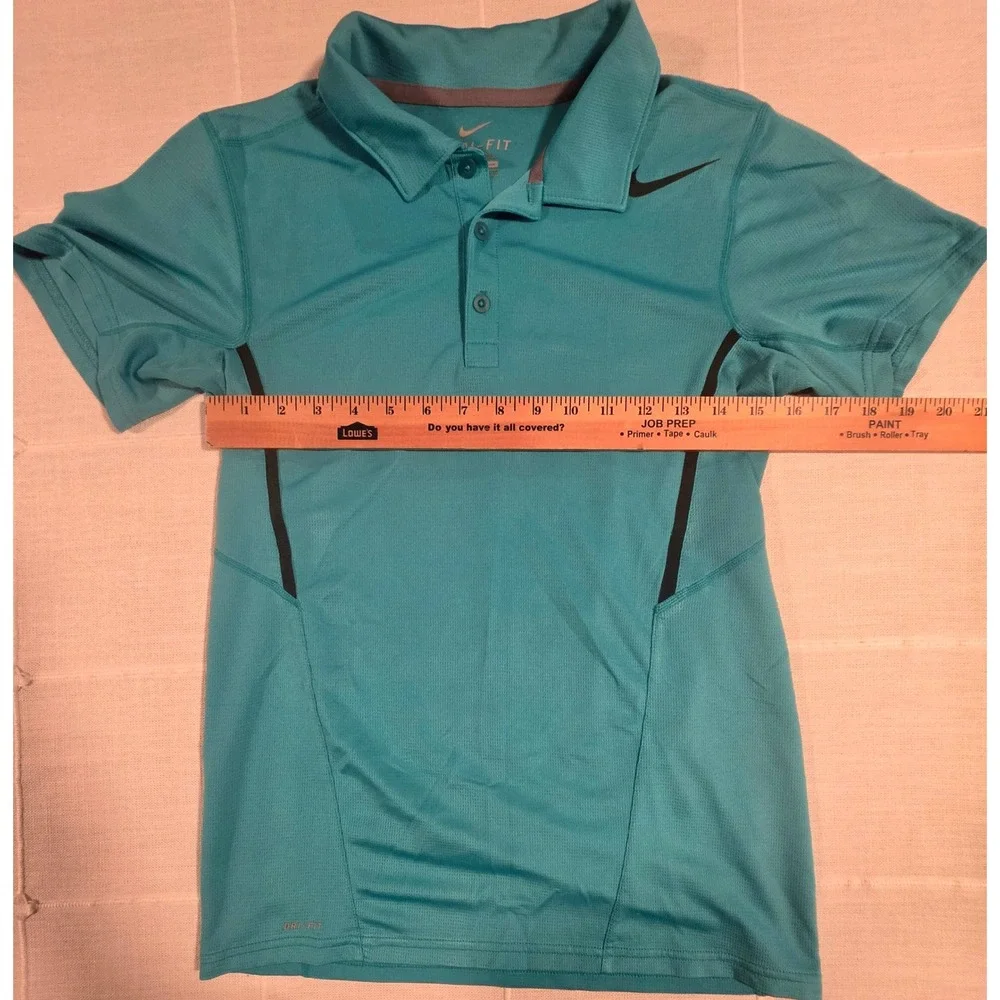 Nike Dri-FIT Polo Shirt Womens XS Teal Blue Short Sleeve Golf Tennis Top